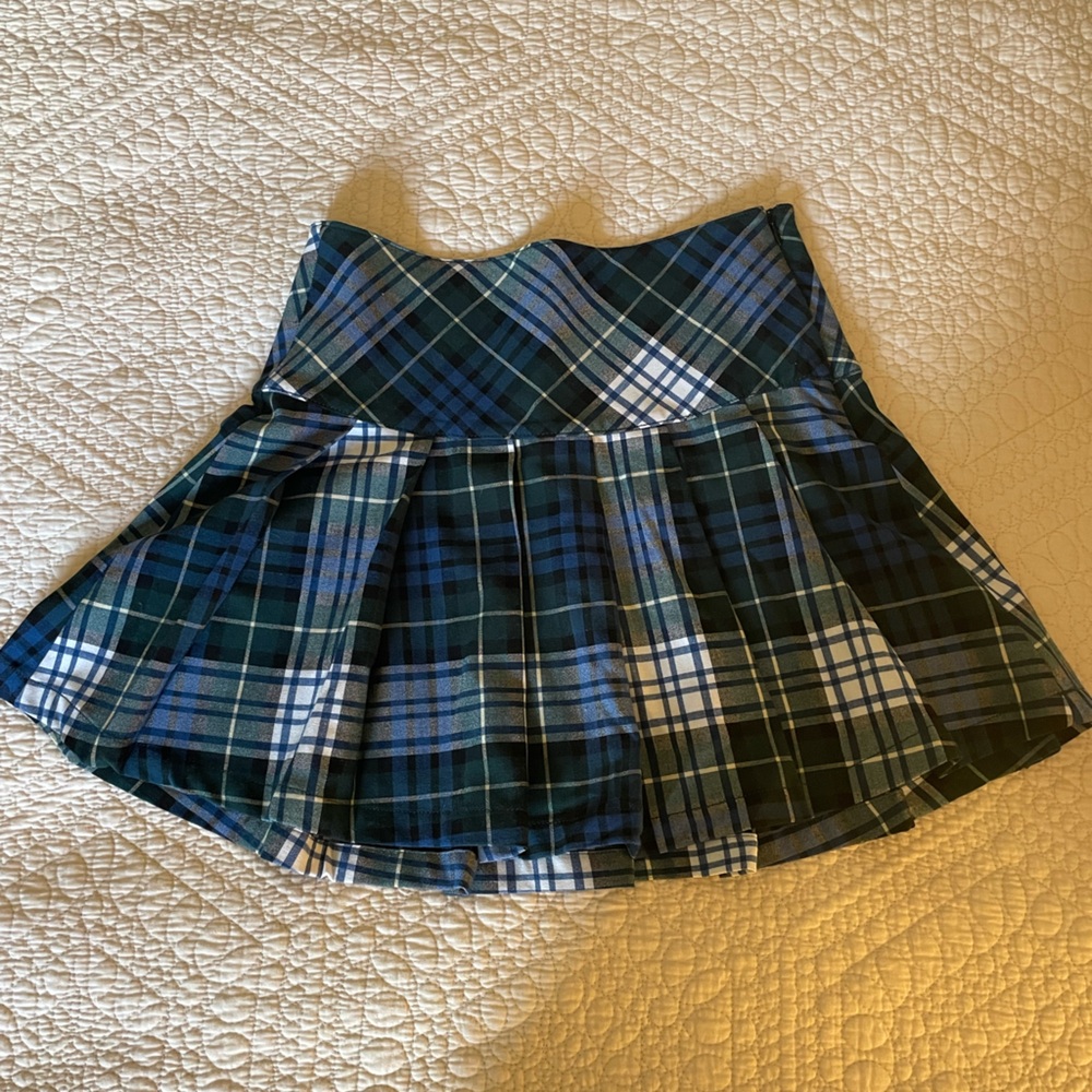 American Eagle Outfitters Blue and Green Plaid Skirt
